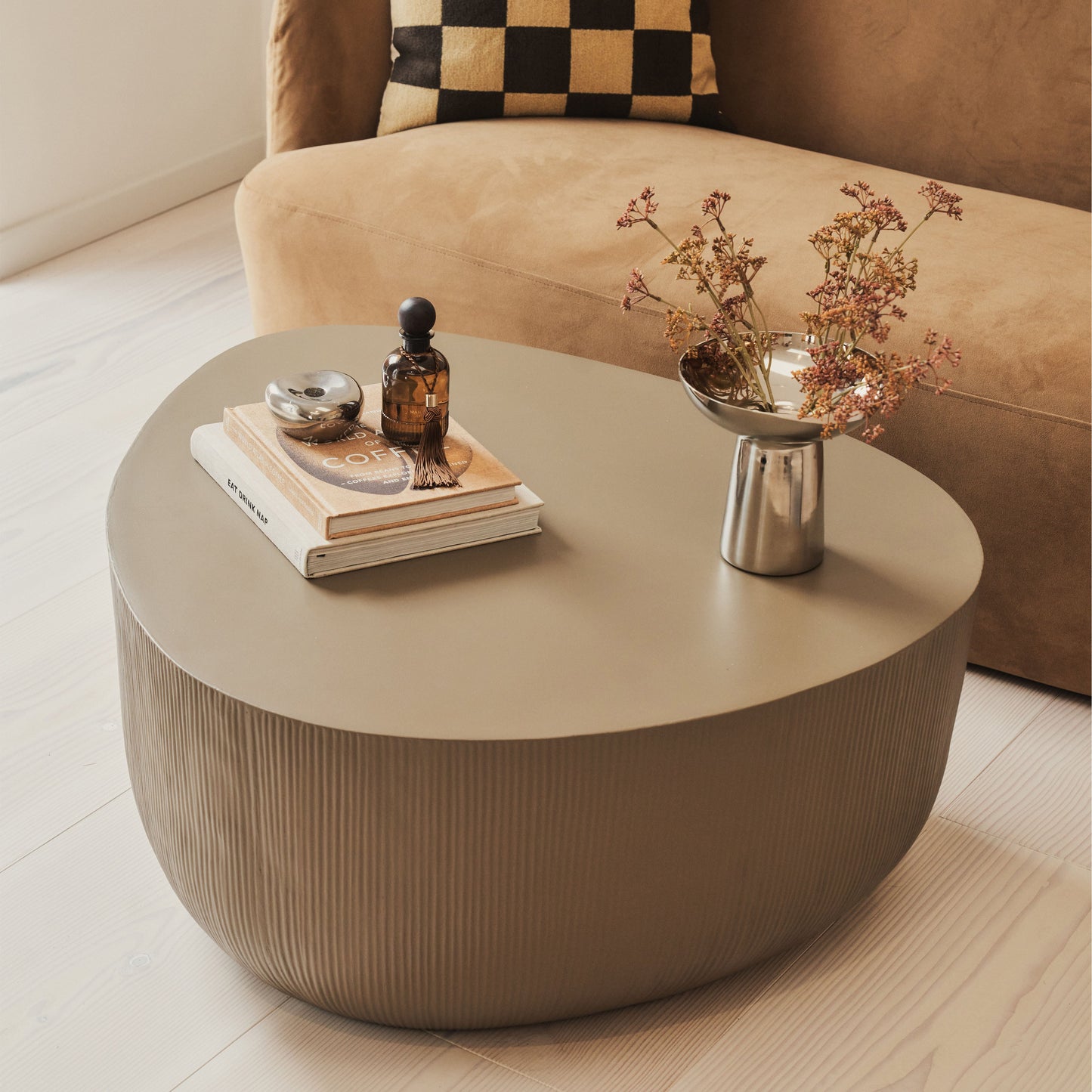 Leonardo - Minimal Mocha Irregular Shaped Coffee Table Large