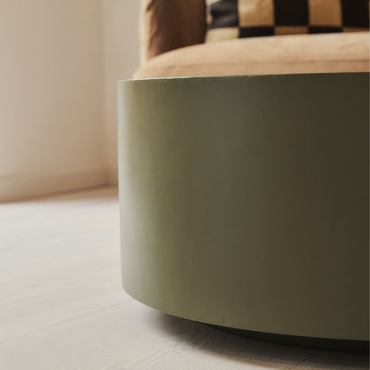 Angelo - Minimal Olive Round Coffee Table Large