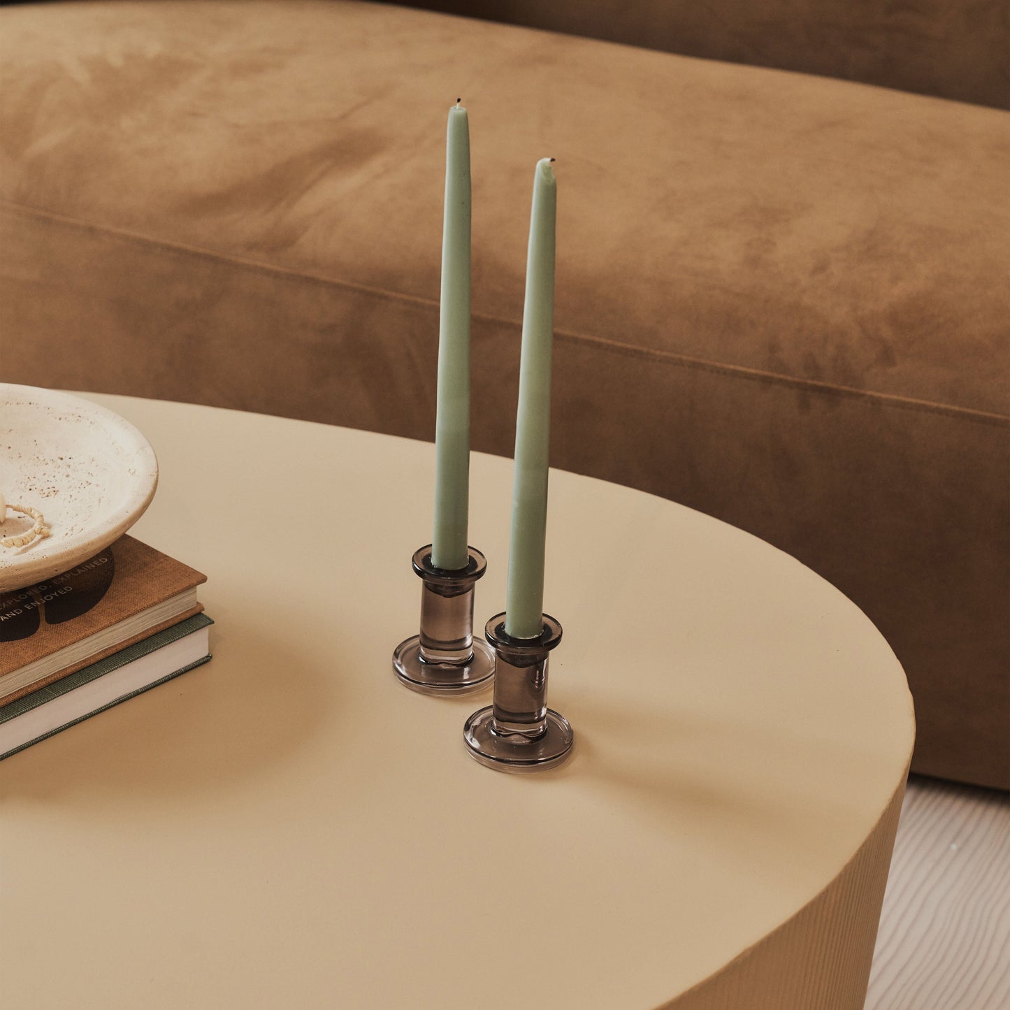 Leonardo - Minimal Beige Shaped Coffee Table Large