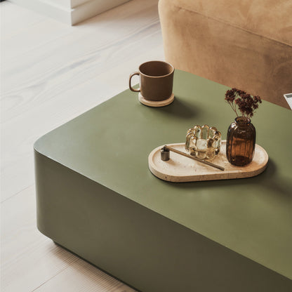 Angelo - Minimal Olive Rectangular Coffee Table Large