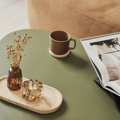 Leonardo - Minimal Olive Irregular Shaped Coffee Table Large