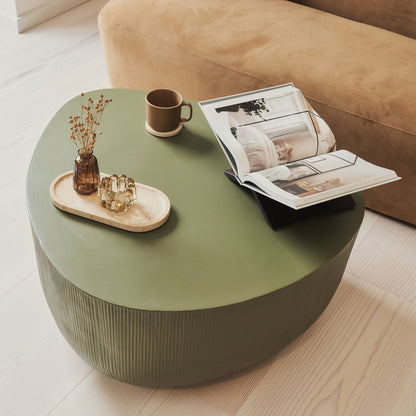 Leonardo - Minimal Olive Irregular Shaped Coffee Table Large