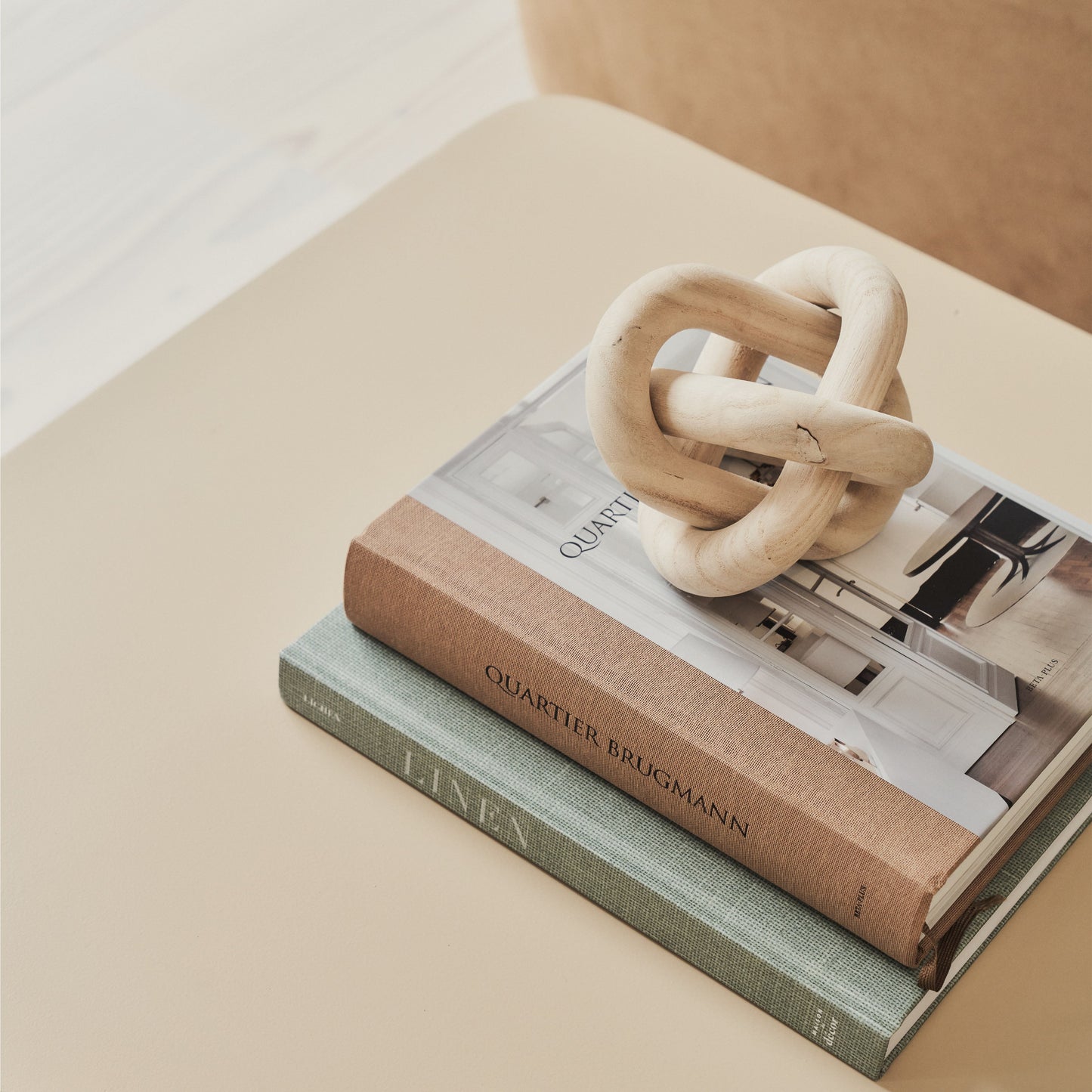 Angelo - Minimal Beige Rectangular Coffee Table Large