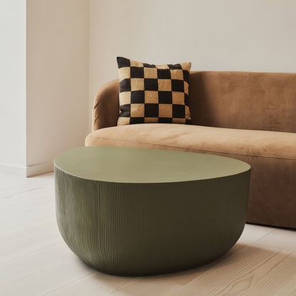 Leonardo - Minimal Olive Irregular Shaped Coffee Table Large