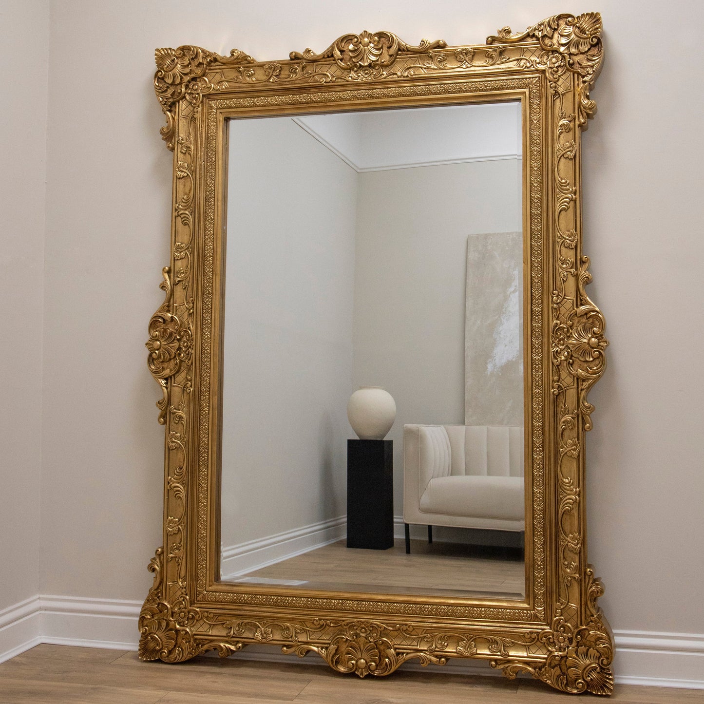 Ella Grande - Gold Ornate Floor Mirror 190cm x 140cm