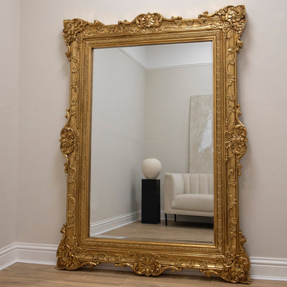Ella Grande - Gold Ornate Floor Mirror 190cm x 140cm