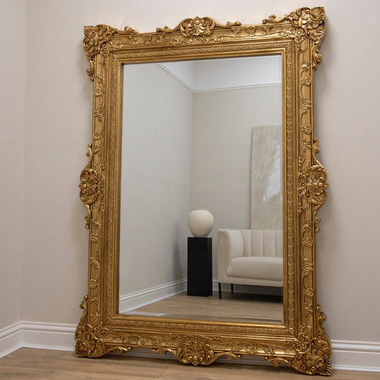 Ella Grande - Gold Ornate Floor Mirror 190cm x 140cm