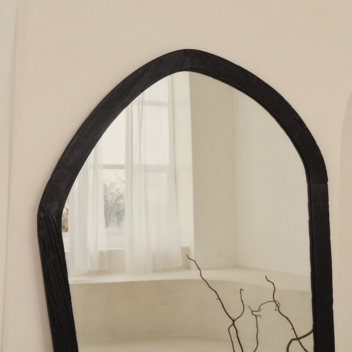 Elowyn - Extra Large Full Length Black Elm Wood Organic Mirror 180cm x 108cm