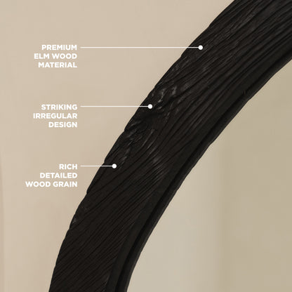 Elowyn - Extra Large Full Length Black Elm Wood Organic Mirror 180cm x 108cm