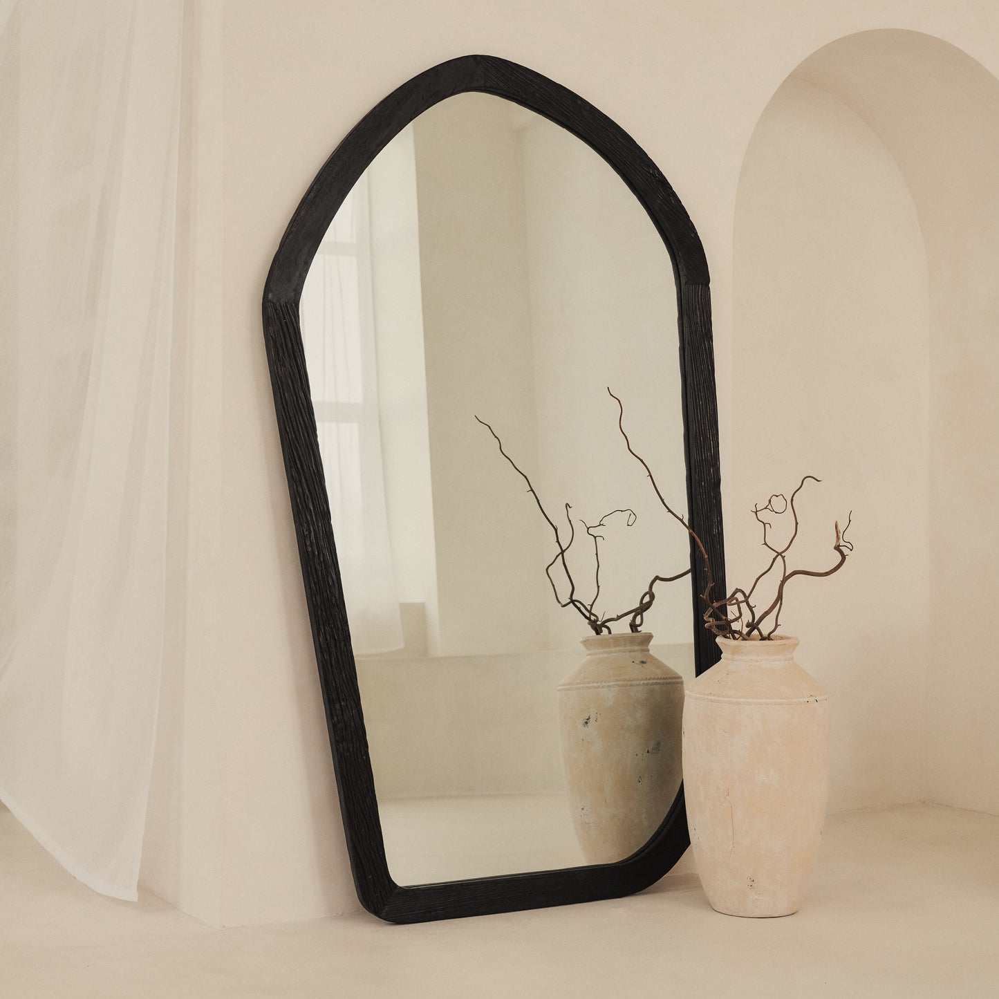 Elowyn - Extra Large Full Length Black Elm Wood Organic Mirror 180cm x 108cm