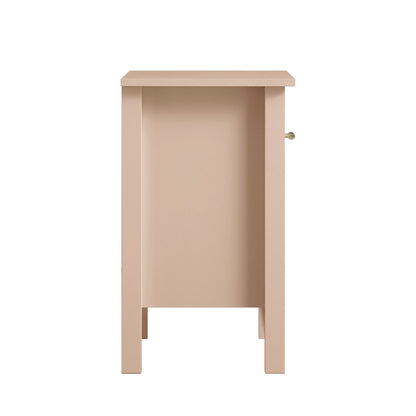 Oakham 1-Drawer Bedside Table, Nude Pink