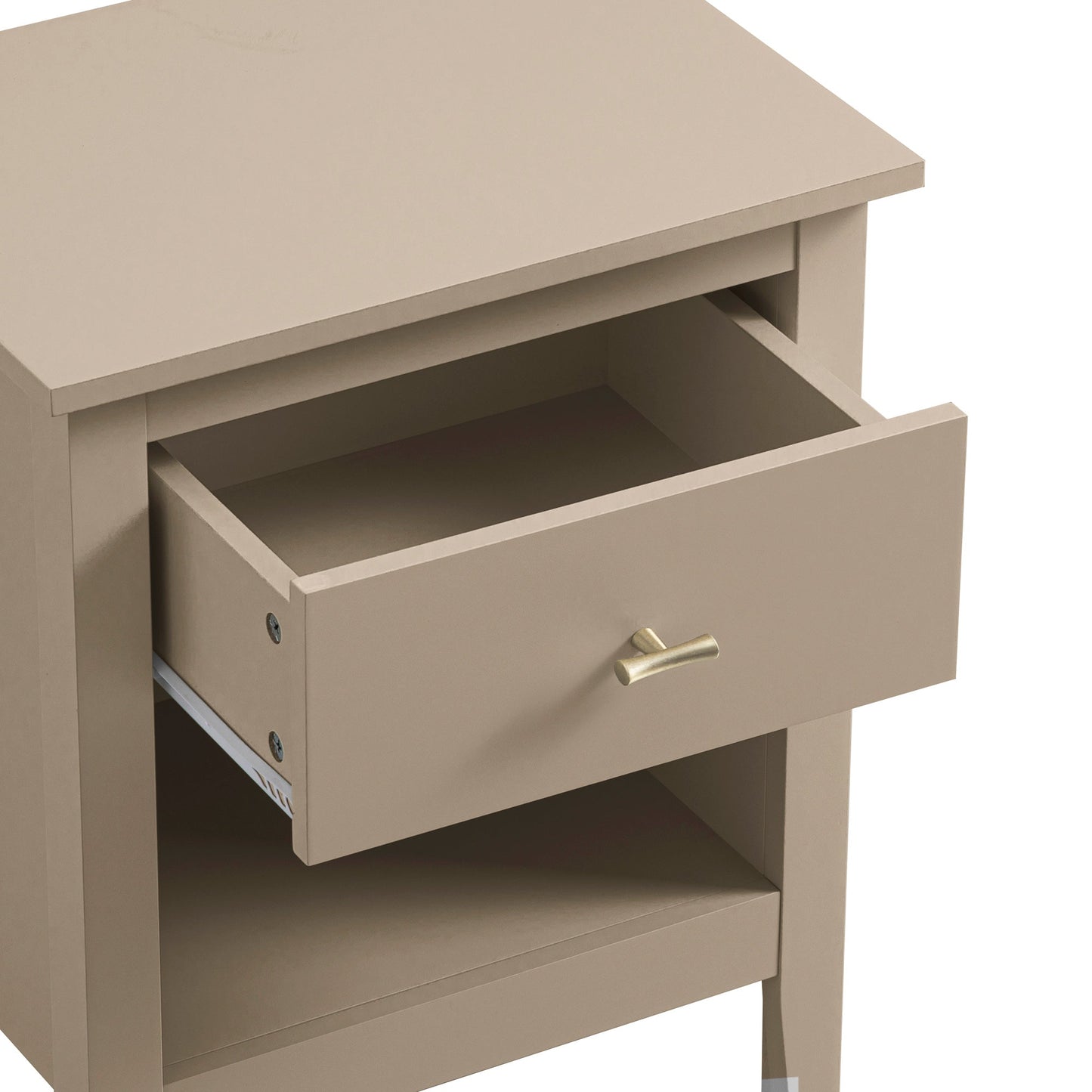 Oakham 1-Drawer Bedside Table, Deep Greige
