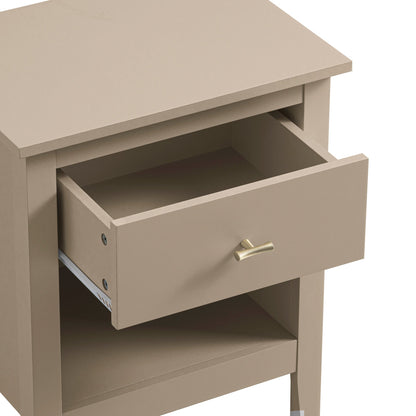 Oakham 1-Drawer Bedside Table, Deep Greige