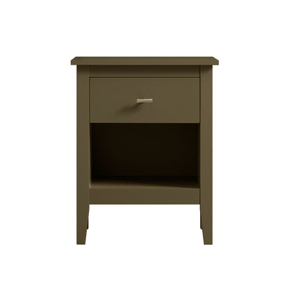 Oakham 1-Drawer Bedside Table, Olive Grove