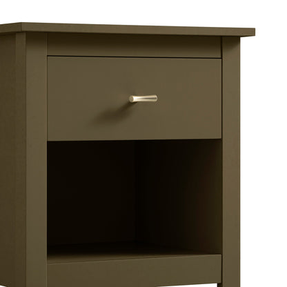 Oakham 1-Drawer Bedside Table, Olive Grove