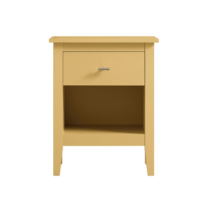 Oakham 1-Drawer Bedside Table, Rattan Yellow