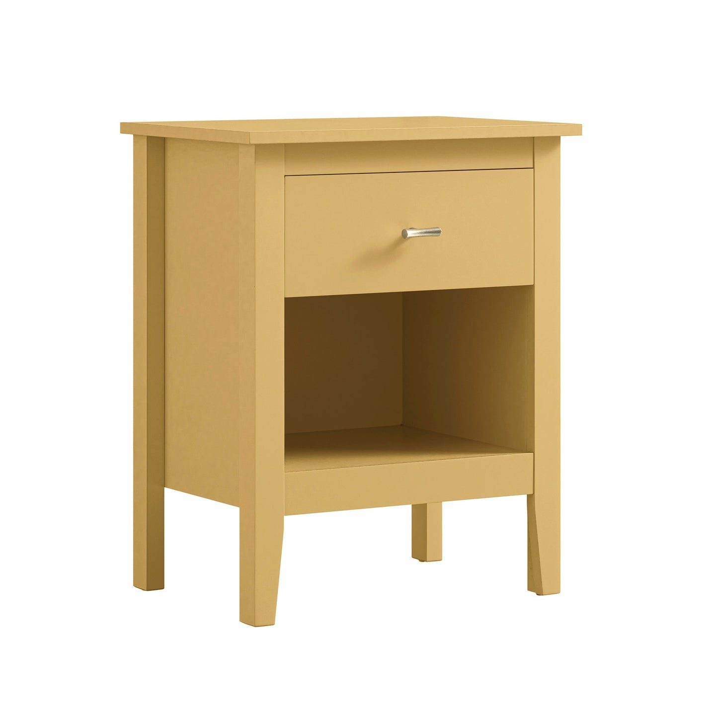 Oakham 1-Drawer Bedside Table, Rattan Yellow