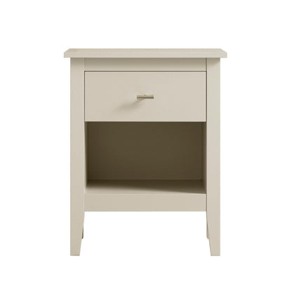 Oakham 1-Drawer Bedside Table, Shaded White