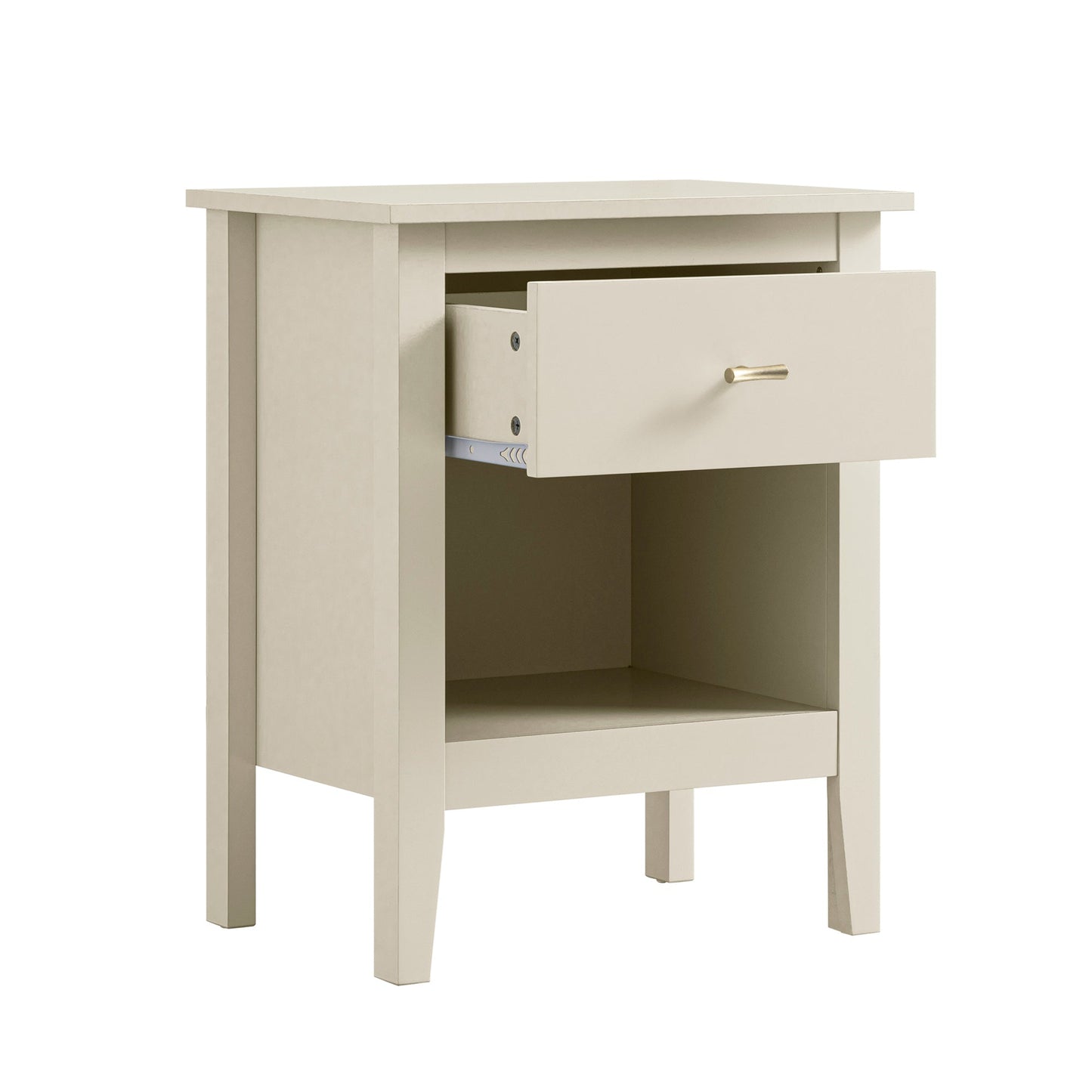 Oakham 1-Drawer Bedside Table, Shaded White