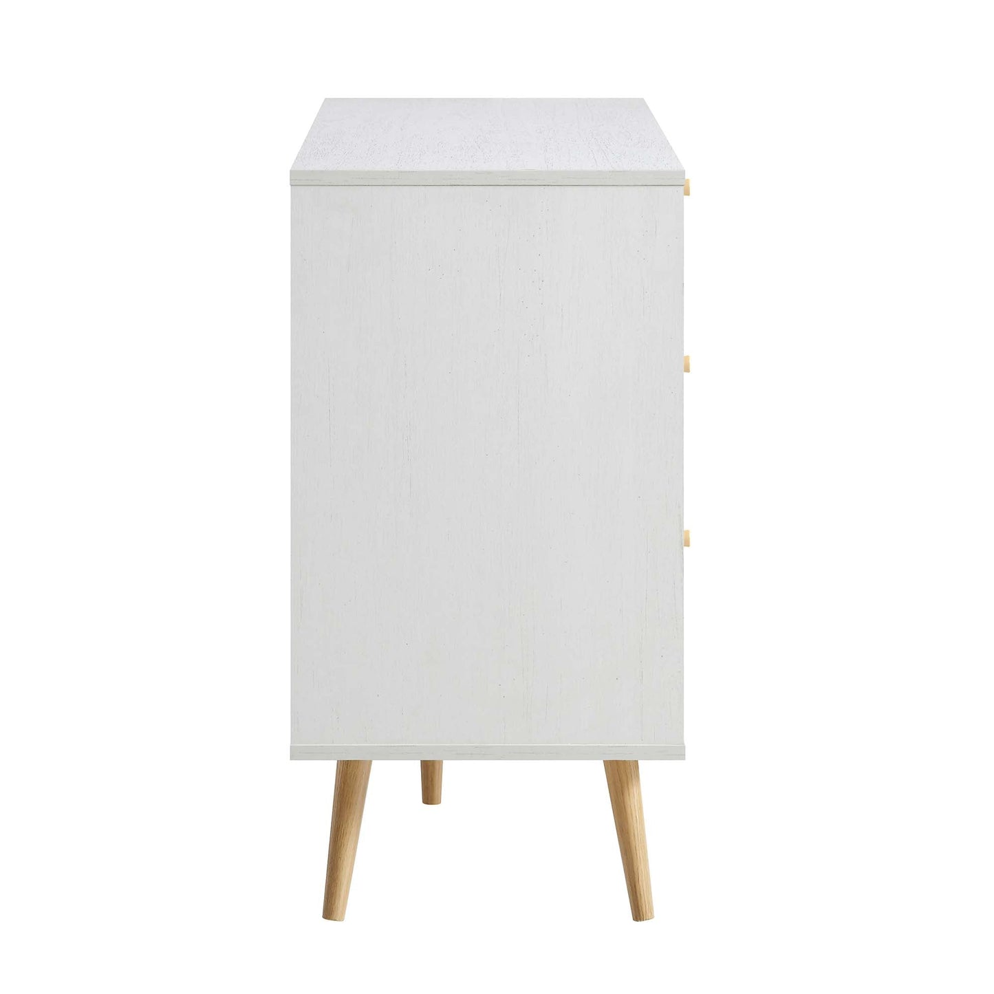 Frances Woven Rattan Chest of 6 Drawers, White