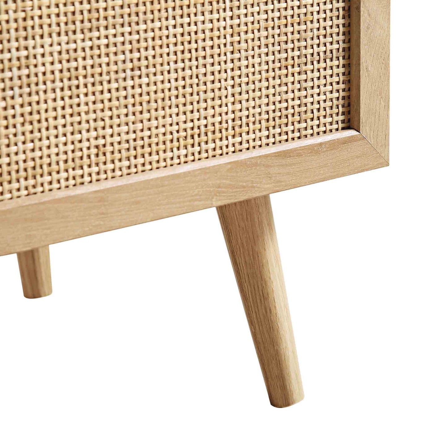 Frances Woven Rattan Tall Chest of 4 Drawers, Natural