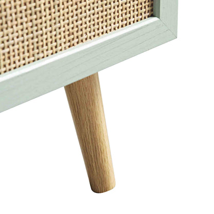 Frances Woven Rattan Tall Chest of 4 Drawers, Mint