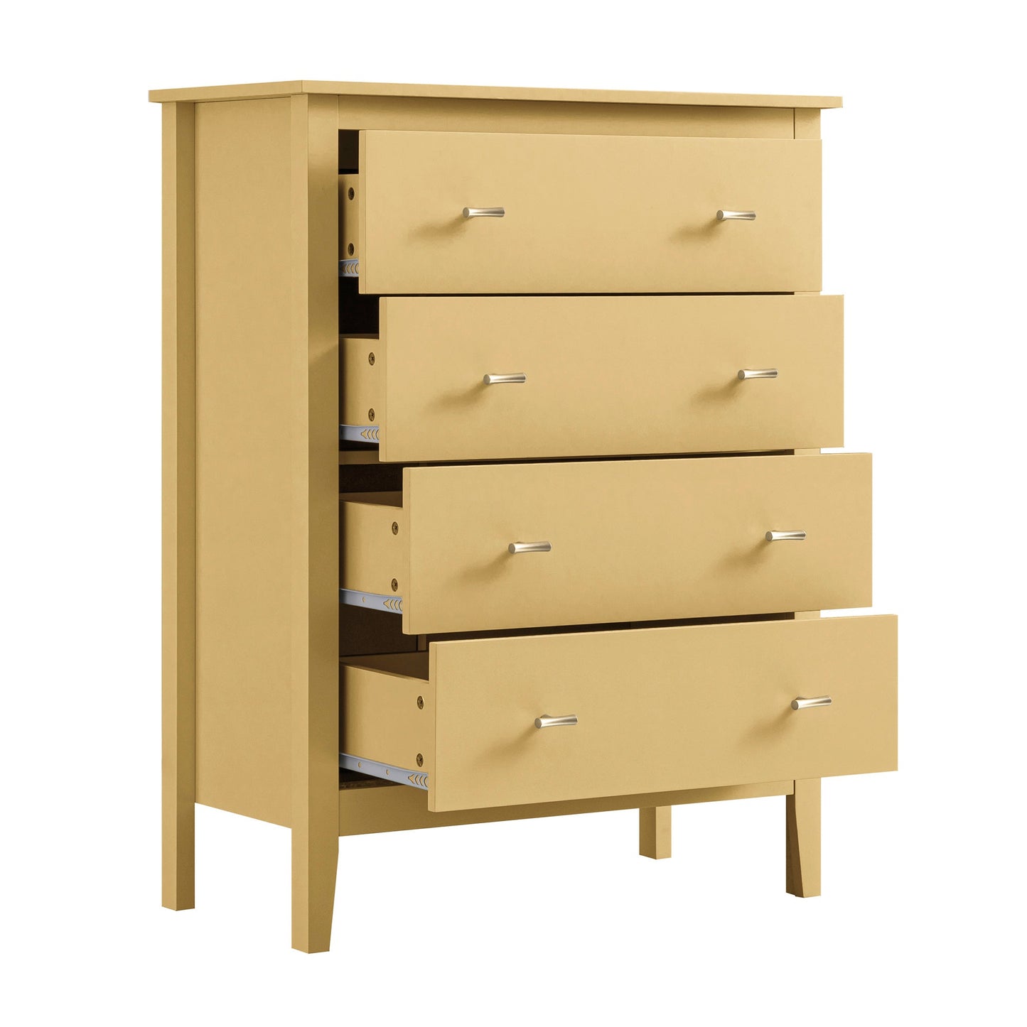 Oakham Chest of 4 Drawers, Rattan Yellow
