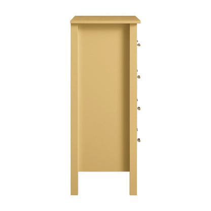 Oakham Chest of 4 Drawers, Rattan Yellow