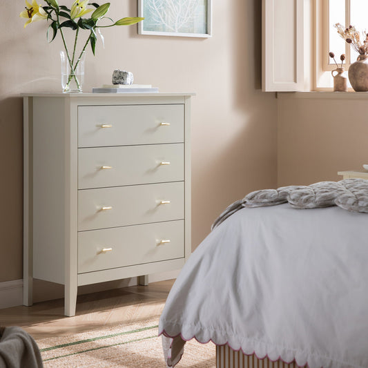 Oakham Chest of 4 Drawers, Shaded White