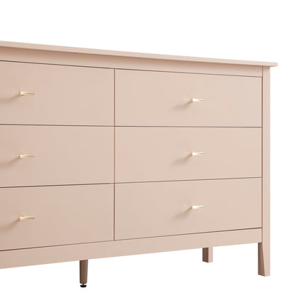 Oakham Chest of 6 Drawers, Nude Pink