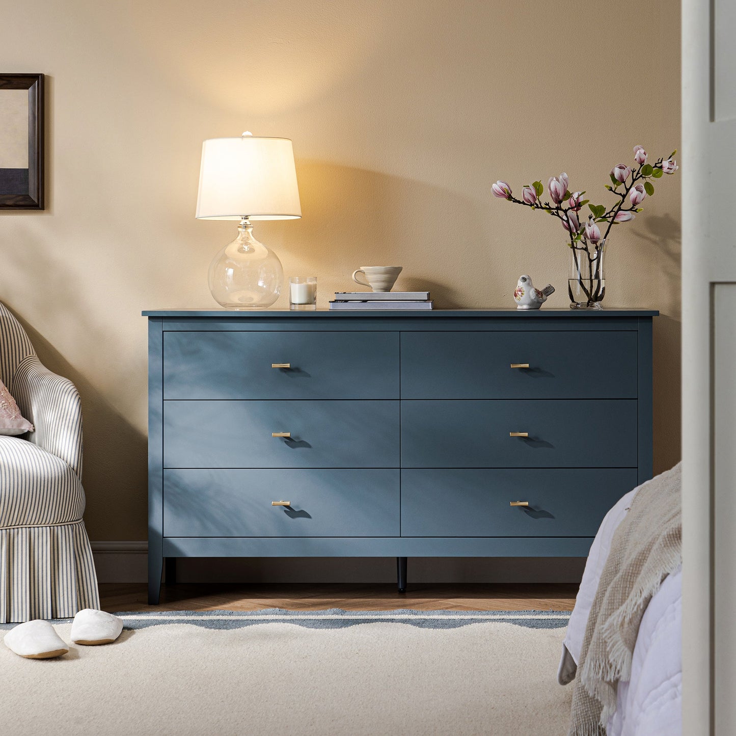 Oakham Chest of 6 Drawers, Stormy Blue