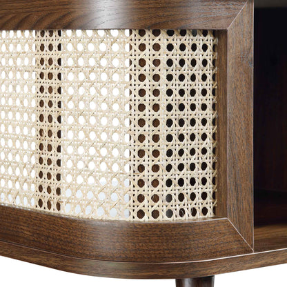 Izzy Curved Rattan Coffee Table, Walnut