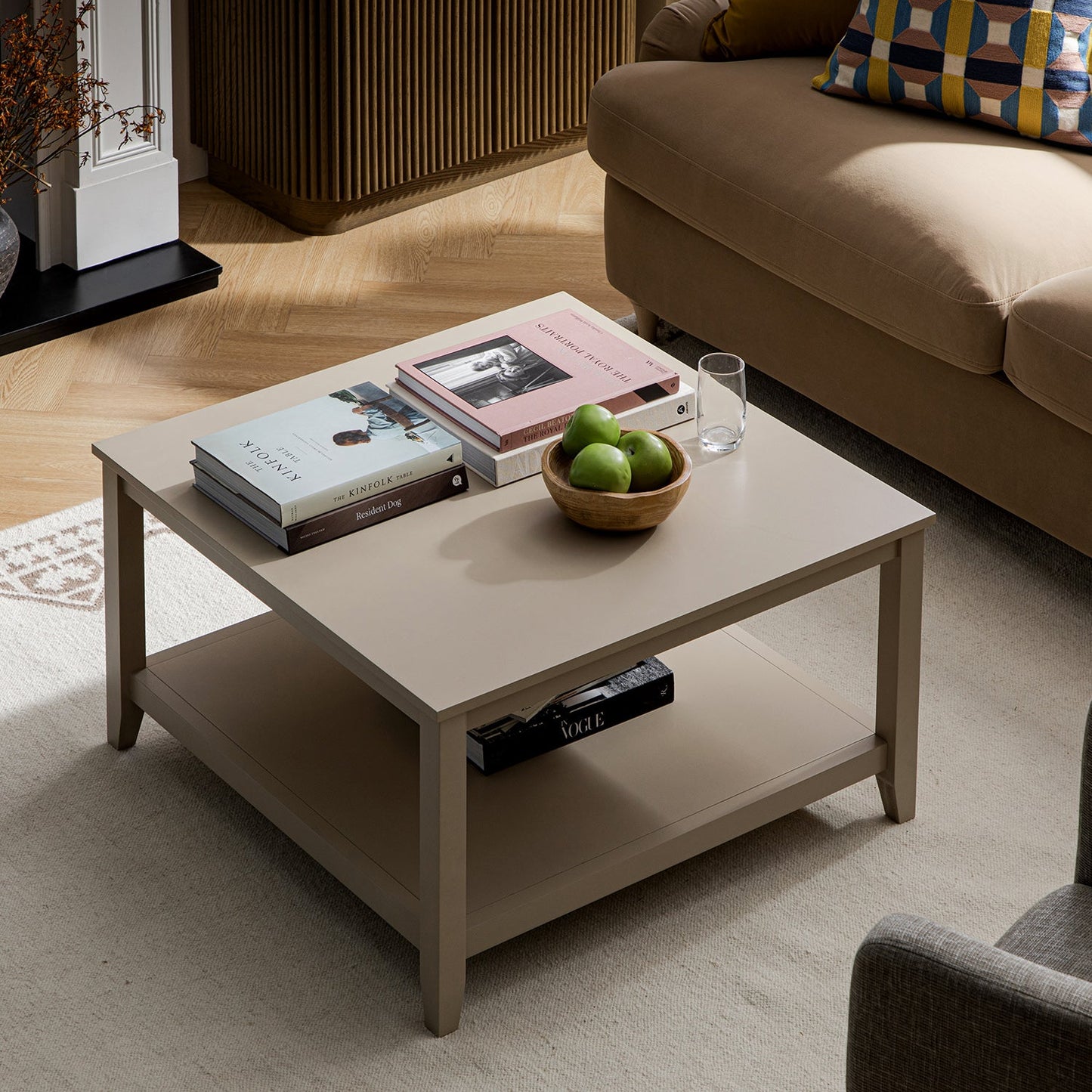 Oakham 80cm Square Coffee Table, Deep Greige