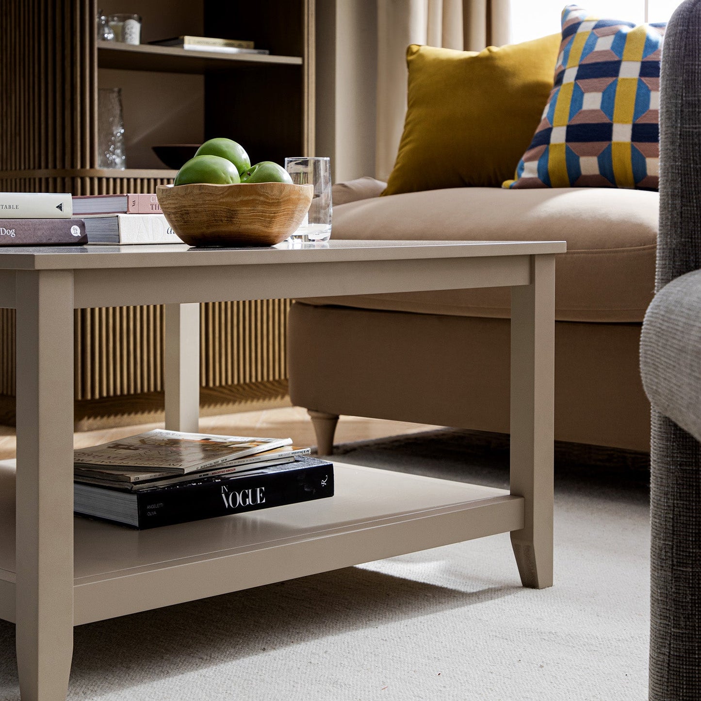 Oakham 80cm Square Coffee Table, Deep Greige