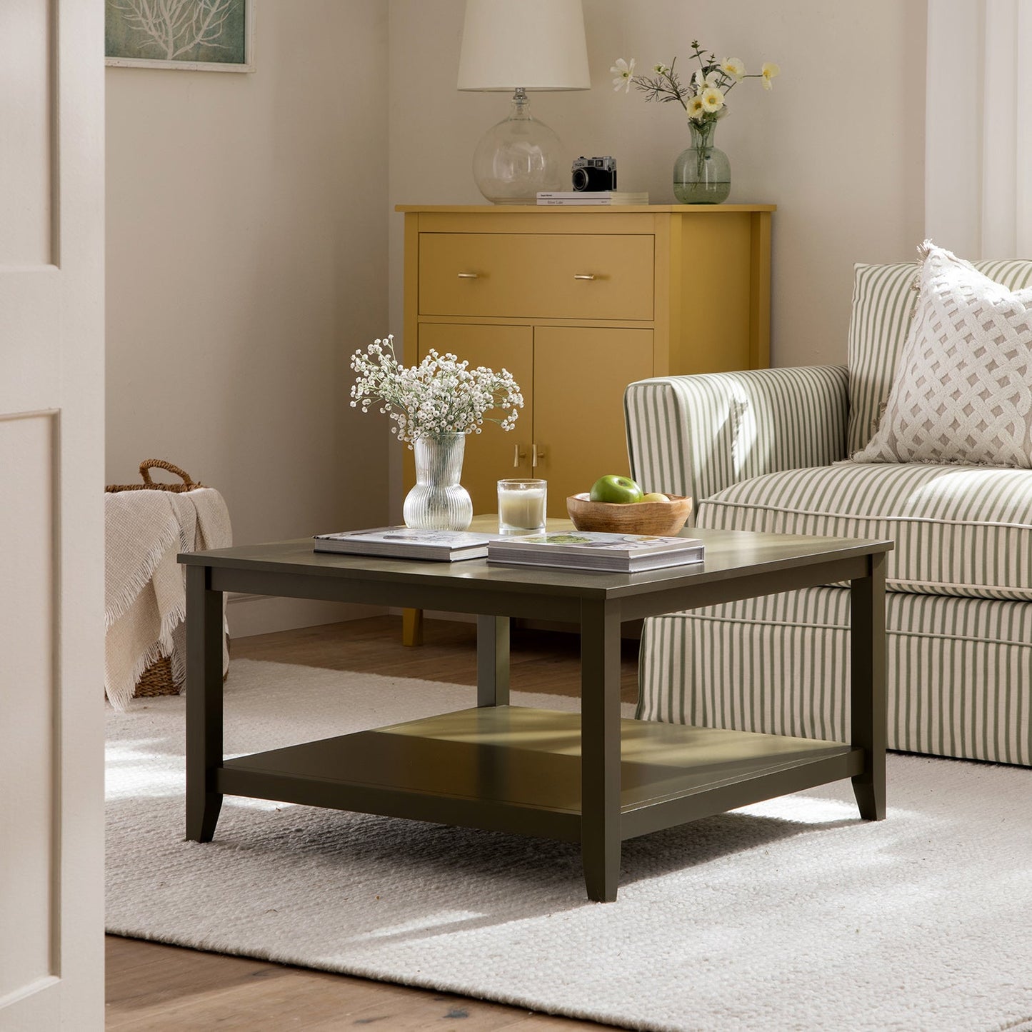 Oakham 80cm Square Coffee Table, Olive Grove