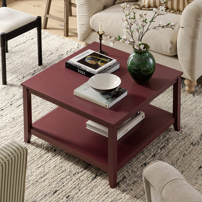 Oakham 80cm Square Coffee Table, Wild Cherry
