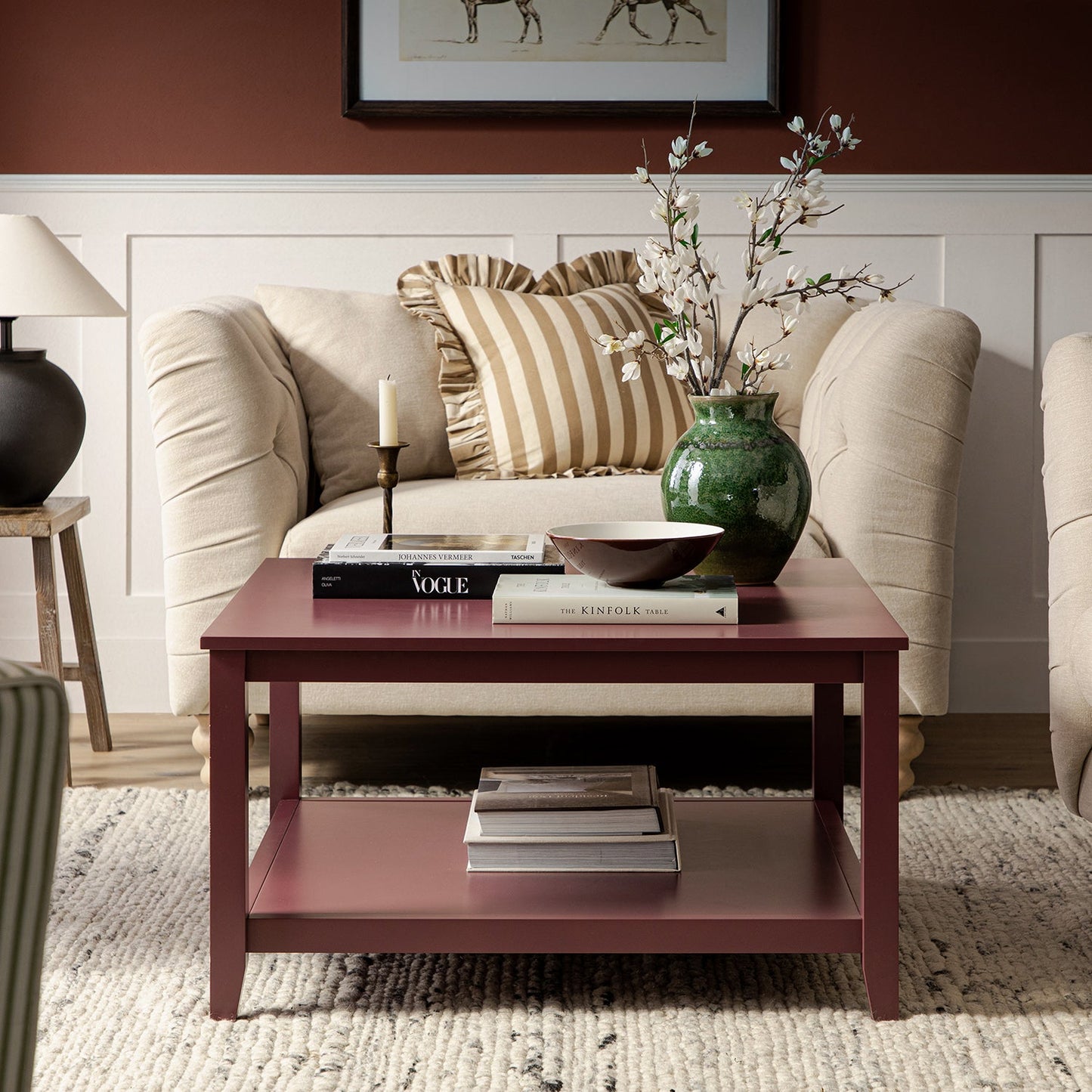 Oakham 80cm Square Coffee Table, Wild Cherry