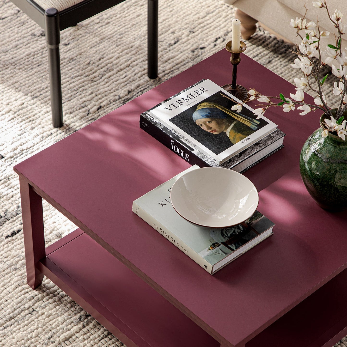 Oakham 80cm Square Coffee Table, Wild Cherry