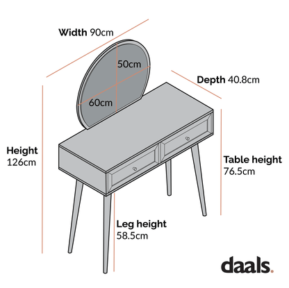 Frances Woven Rattan Dressing Table with Mirror, White