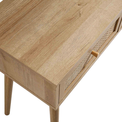 Frances Woven Rattan Dressing Table with Mirror, Natural