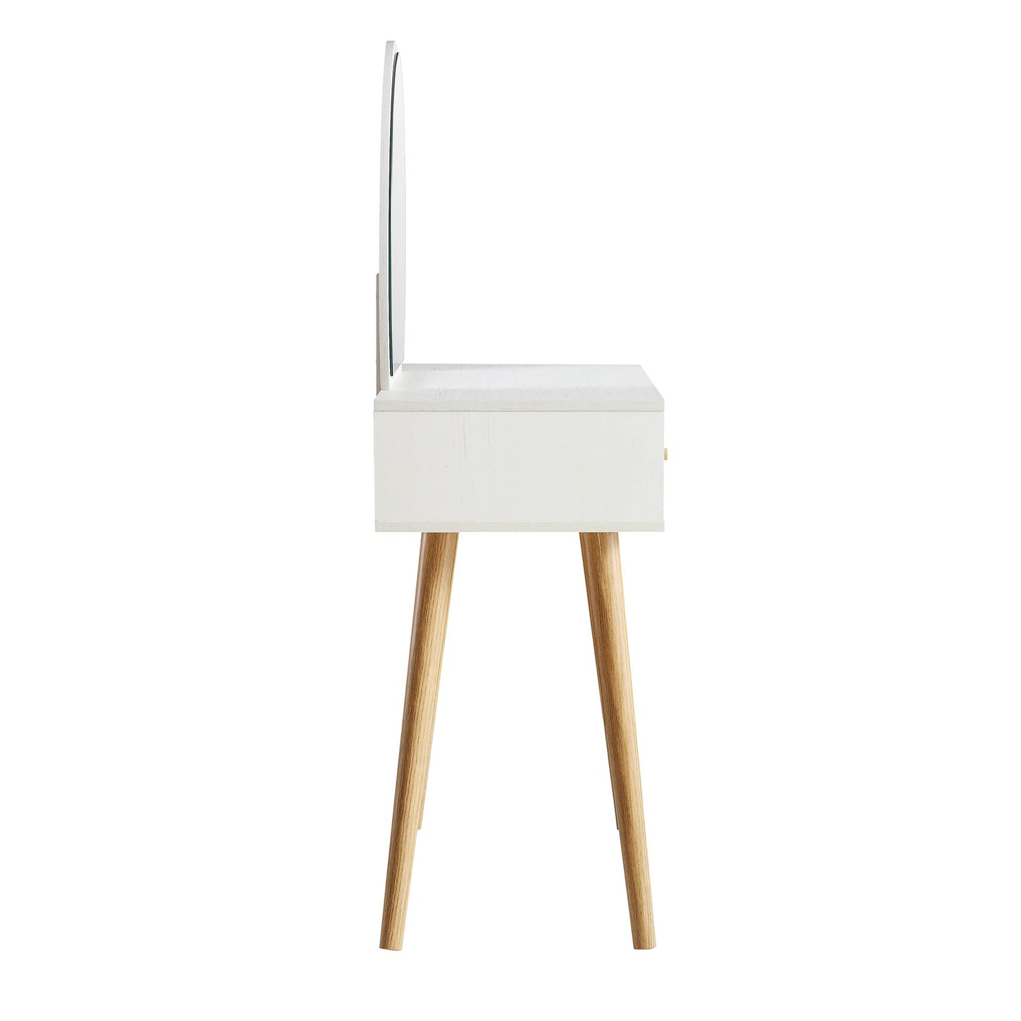 Frances Woven Rattan Dressing Table with Mirror, White