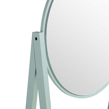 Frances Woven Rattan Standing Dressing Table with Mirror, Mint