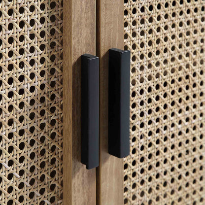 Izzy Curved Rattan 160cm Wide TV Unit, Natural