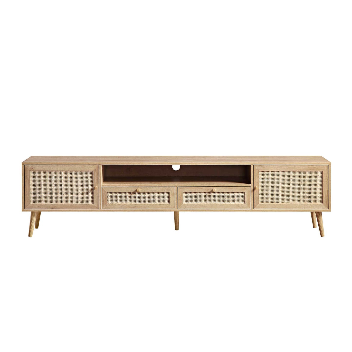 Frances Woven Rattan 200cm Wide TV Unit, Natural
