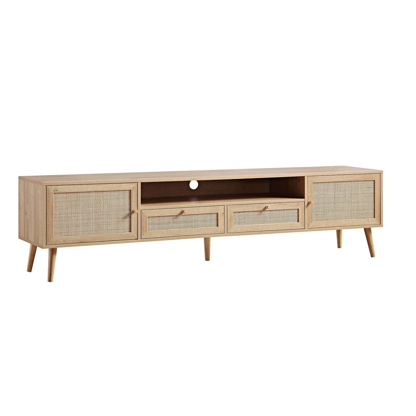 Frances Woven Rattan 200cm Wide TV Unit, Natural