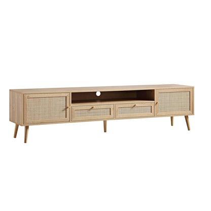 Frances Woven Rattan 200cm Wide TV Unit, Natural