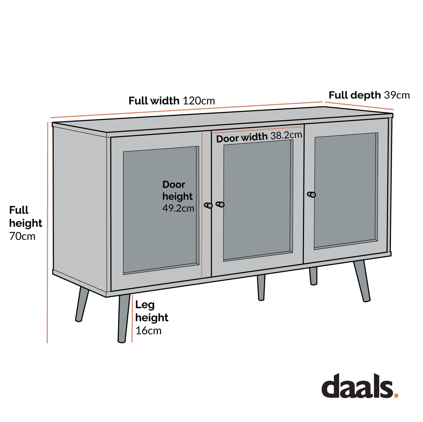 Frances Woven Rattan 3-Door Sideboard, Natural