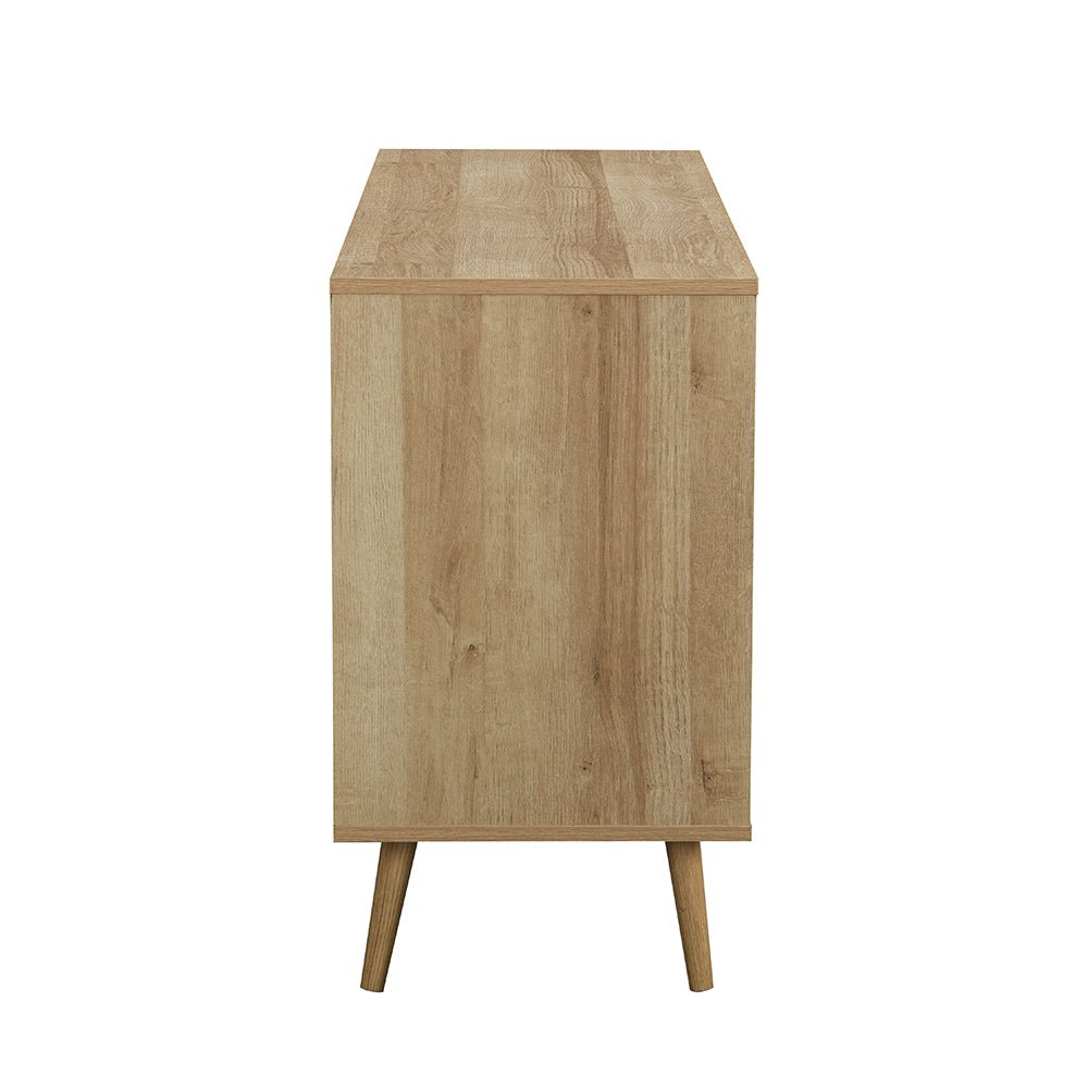 Frances Woven Rattan 3-Door Sideboard, Natural