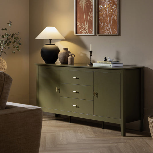 Oakham Wide Sideboard with Drawers, Olive Grove