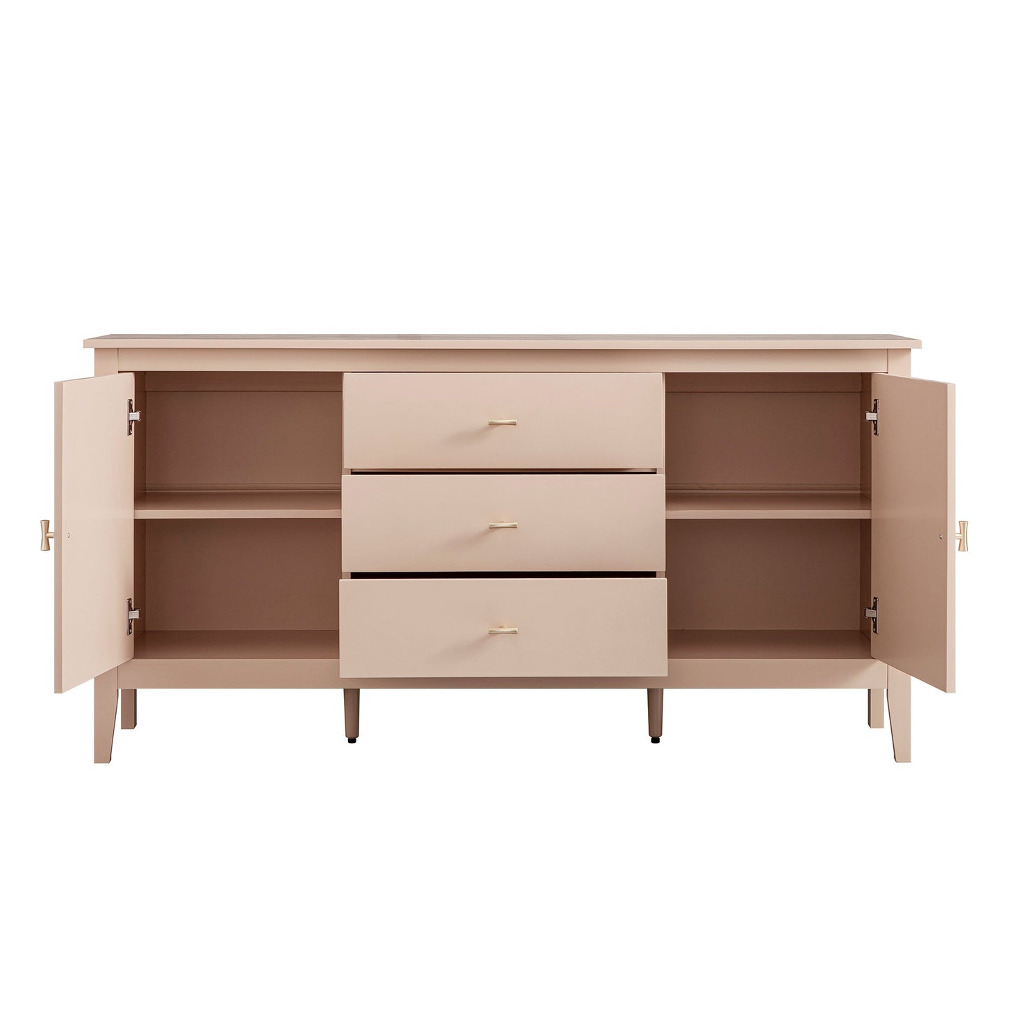 Oakham Wide Sideboard with Drawers, Nude Pink